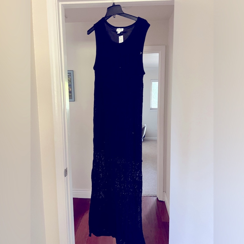 The Drop new black maxi crocheted style XL nwt
